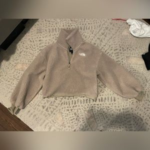 North face platte Sherpa 1/4 zip crop sweater
